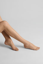Bas coupés roulés voile soyeux 20D - Nude - Legwear