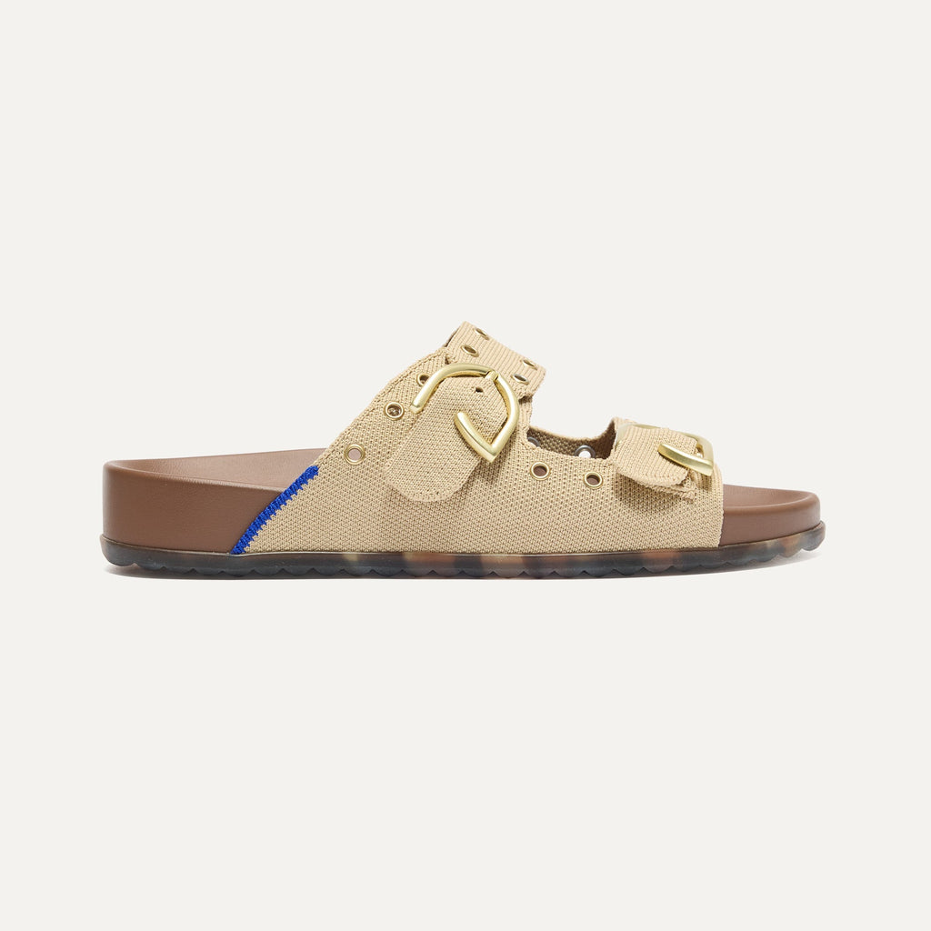 The Buckle Slide - Eyelet Wheat