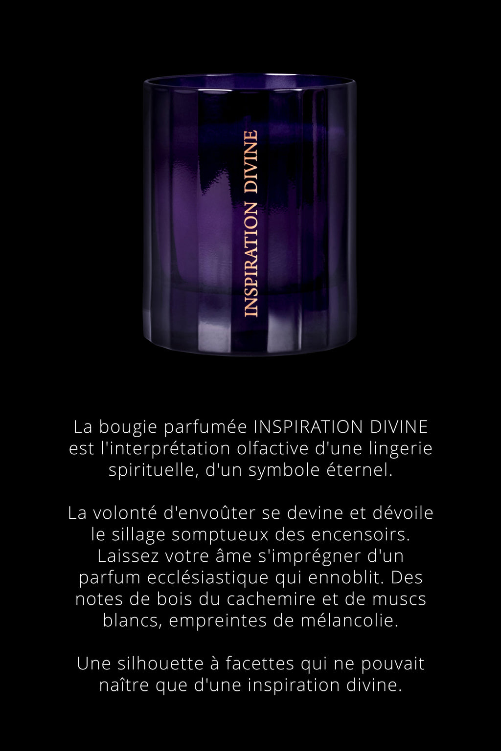 Bougie d'ambiance notes de Bois Précieux - Inspiration Divine
