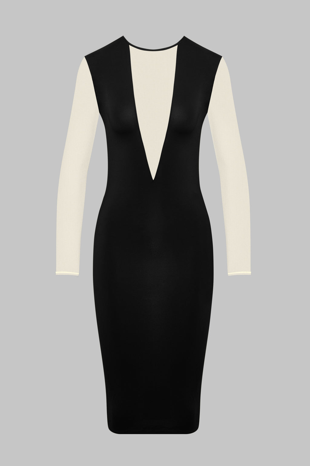 Robe midi manches longues col V - Pure Tentation