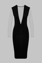 Robe midi manches longues col V - Pure Tentation