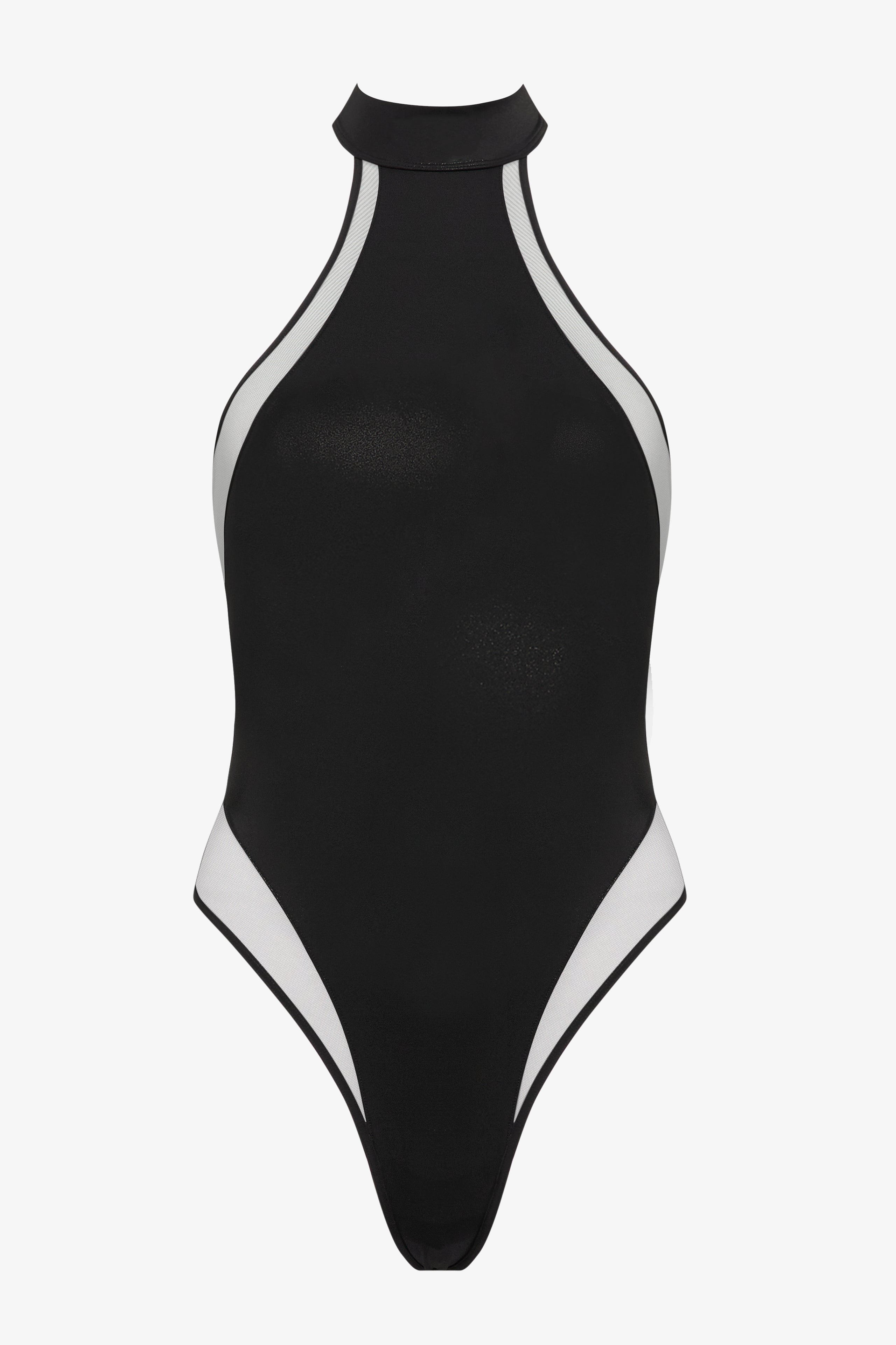 Maillot de bain une pièce encolure américaine - Minuit