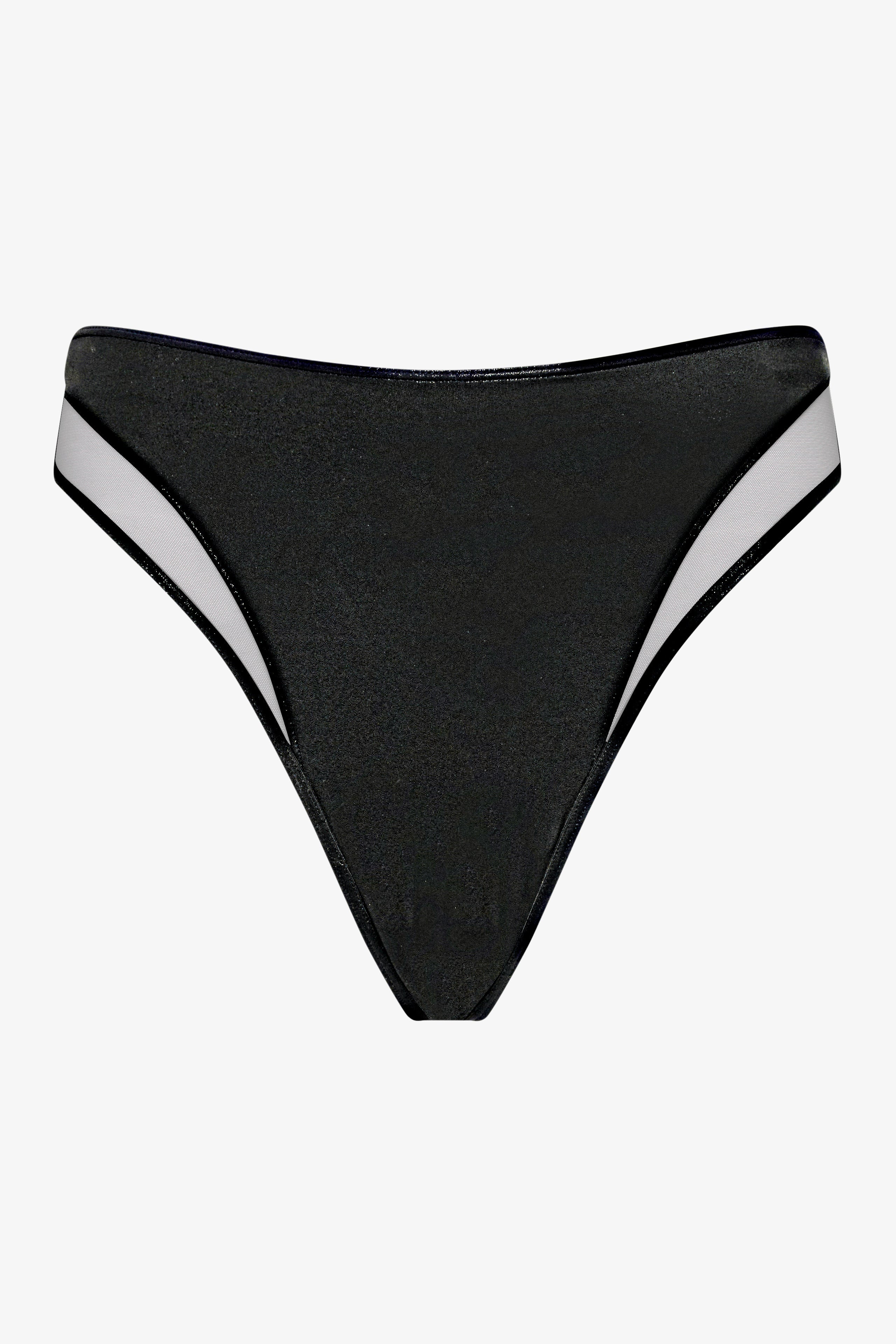 Maillot de bain tanga taille haute - Minuit