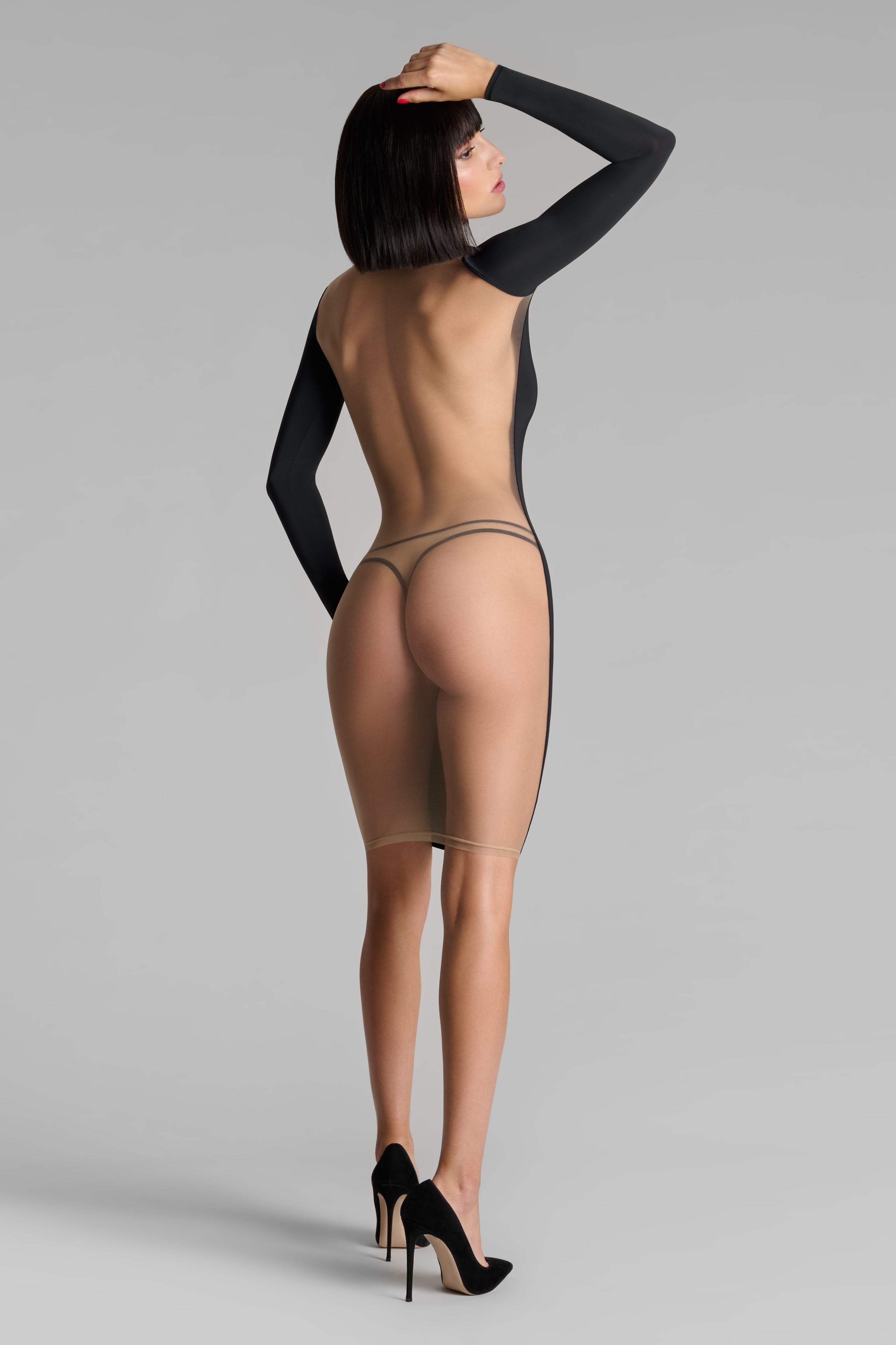 Robe manches longues dos transparent - Pure Tentation