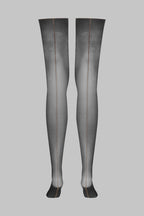 Bas coupés roulés couture Lurex 20D - Noir/Or - Legwear