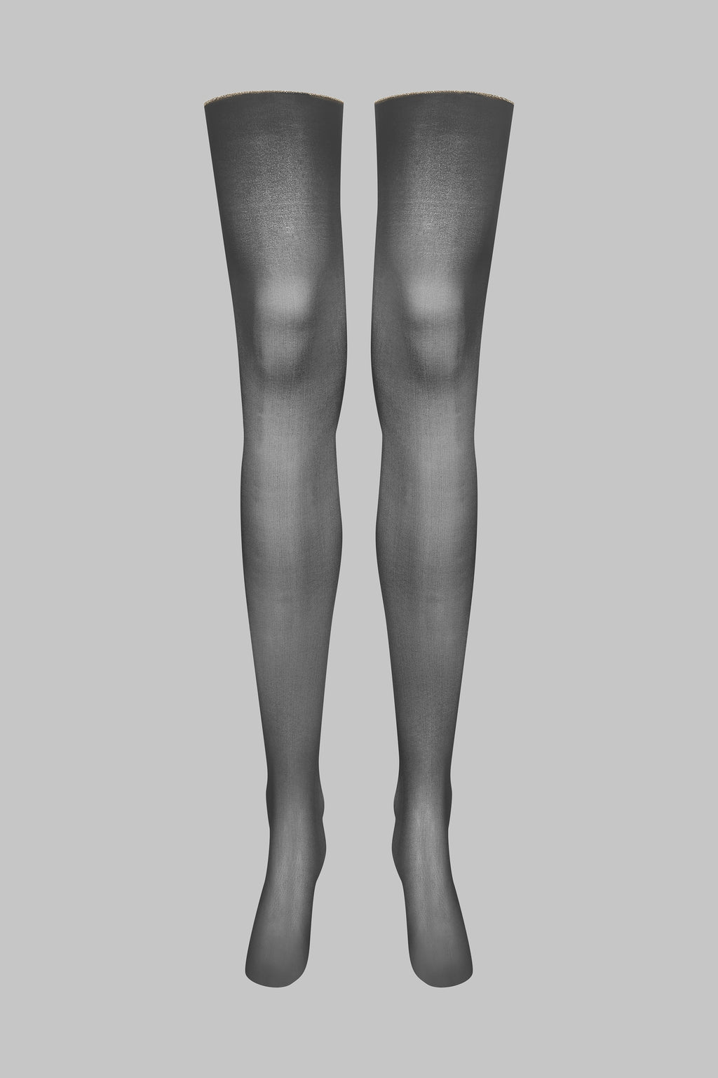 Bas coupés roulés couture Lurex 20D - Noir/Or - Legwear
