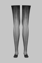 Bas coupés roulés coutures Lurex 20D - Noir/Argent - Legwear