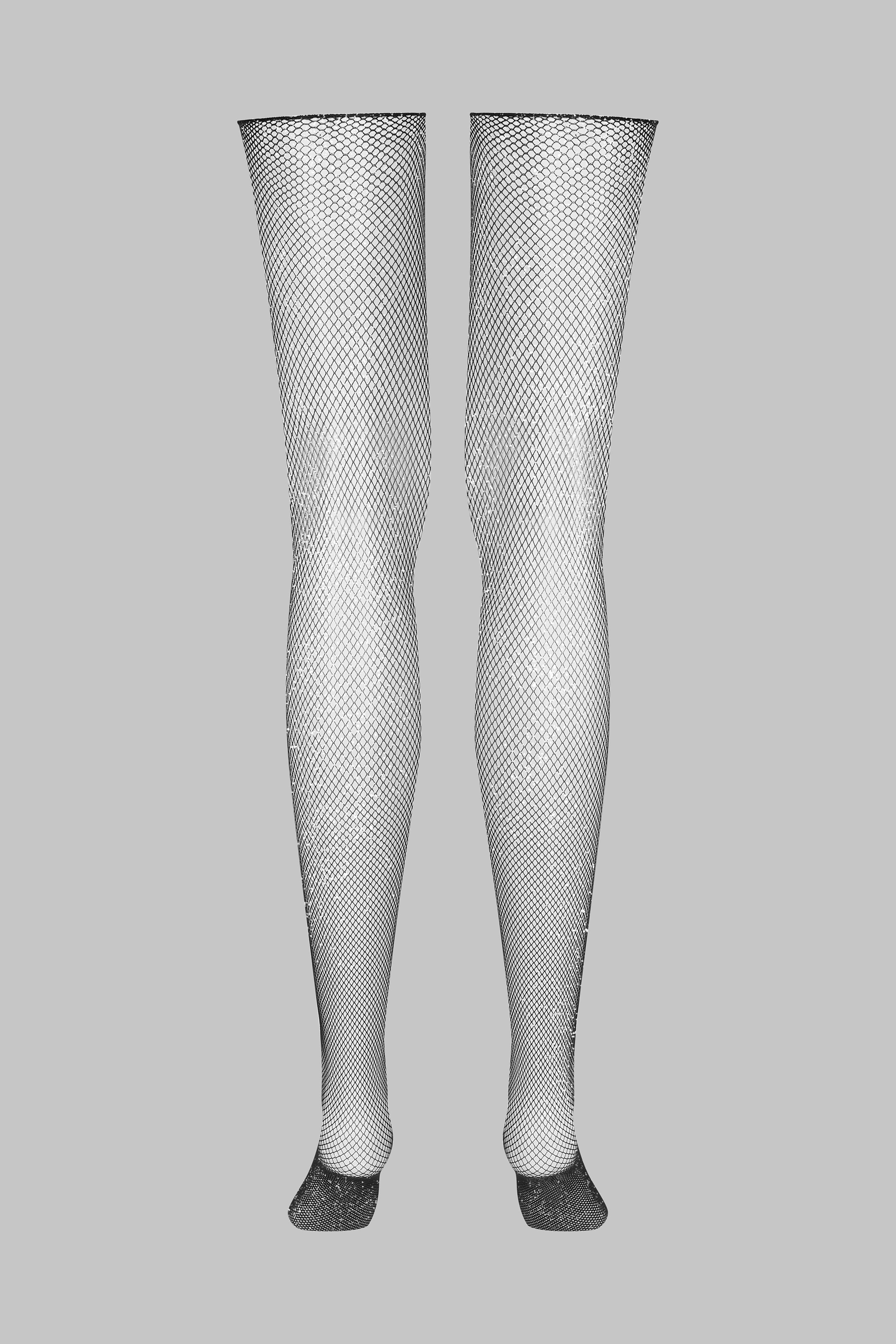 Bas coupés roulés résille Lurex - Legwear