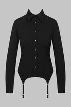 032 Chemise porte-jarretelles dos dentelle - Le Vestiaire